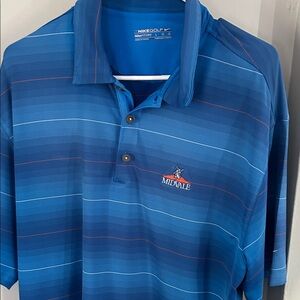 Nike Men's Striped Blue Polo Shirt
